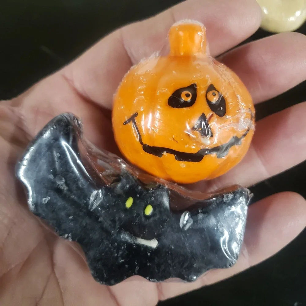 Vintage Ganz Halloween Floating Candles Set of 10 New Old Stock Ghost Skull Bat